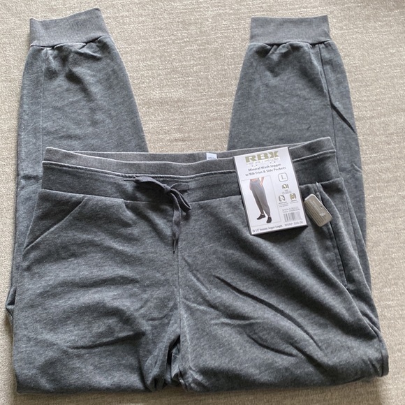 RBX “Charcoal” Mineral Wash Jogger With Rib Trim and Side Pockets Size Large NWT - Picture 3 of 8